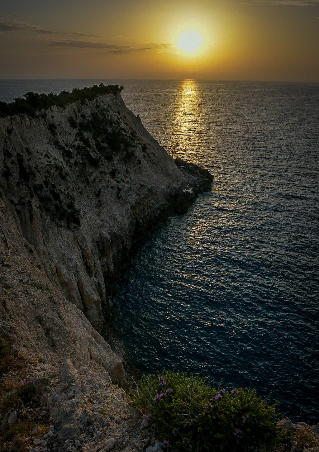 Beautiful Cliff with a sunset